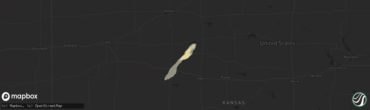 Hail map in Palco, KS on June 18, 2024