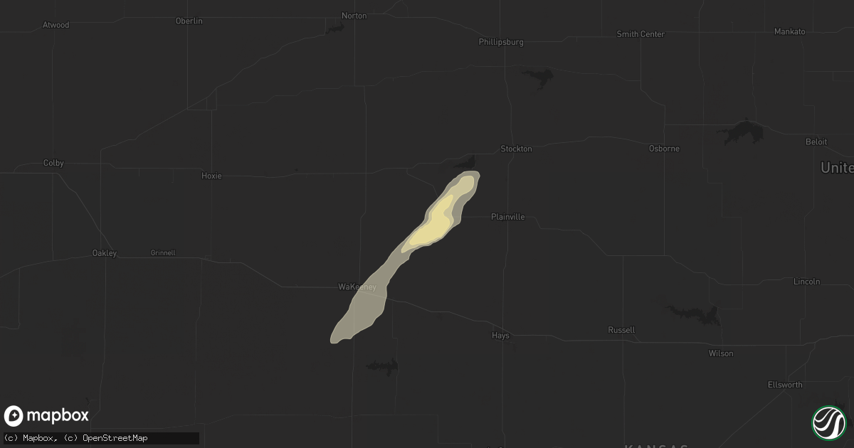Hail map in Palco, KS on June 18, 2024