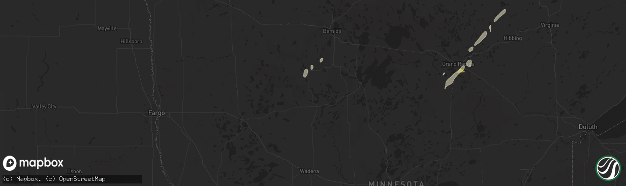 Hail map in Park Rapids, MN on June 18, 2024