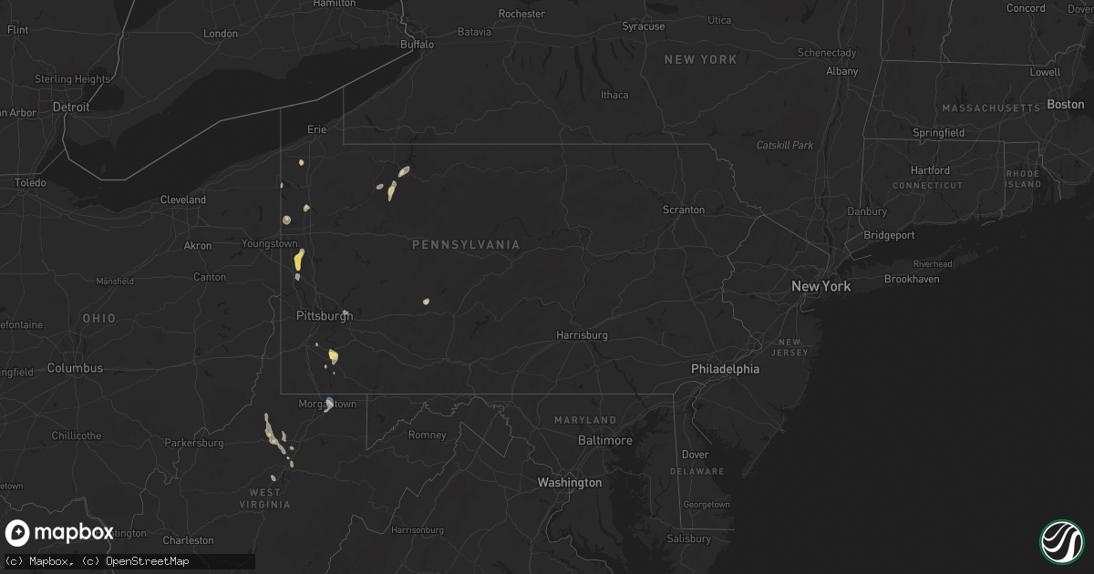 Hail map in Pennsylvania on June 18, 2024