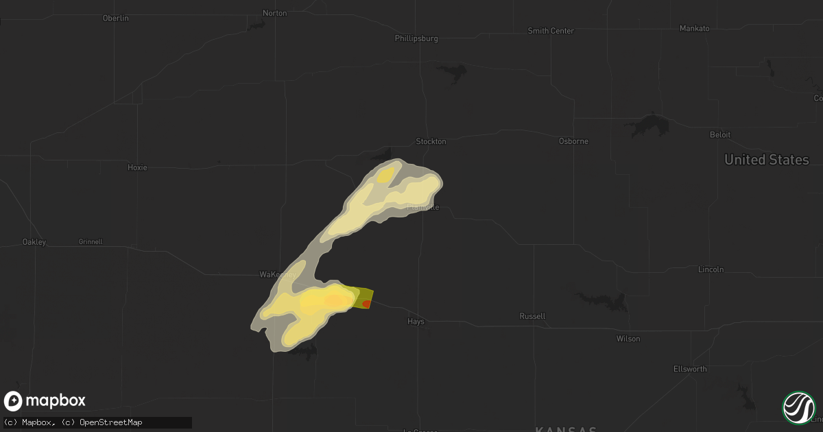Hail map in Plainville, KS on June 18, 2024