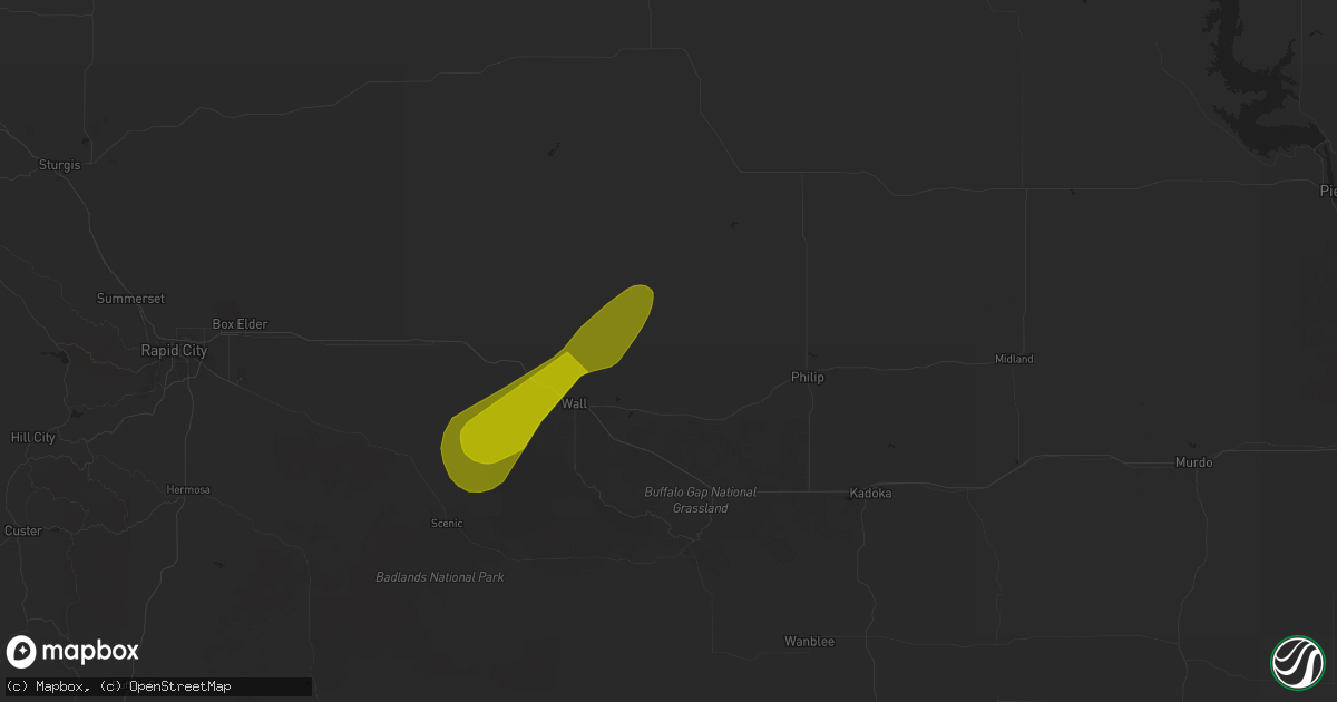 Hail map in Quinn, SD on June 18, 2024