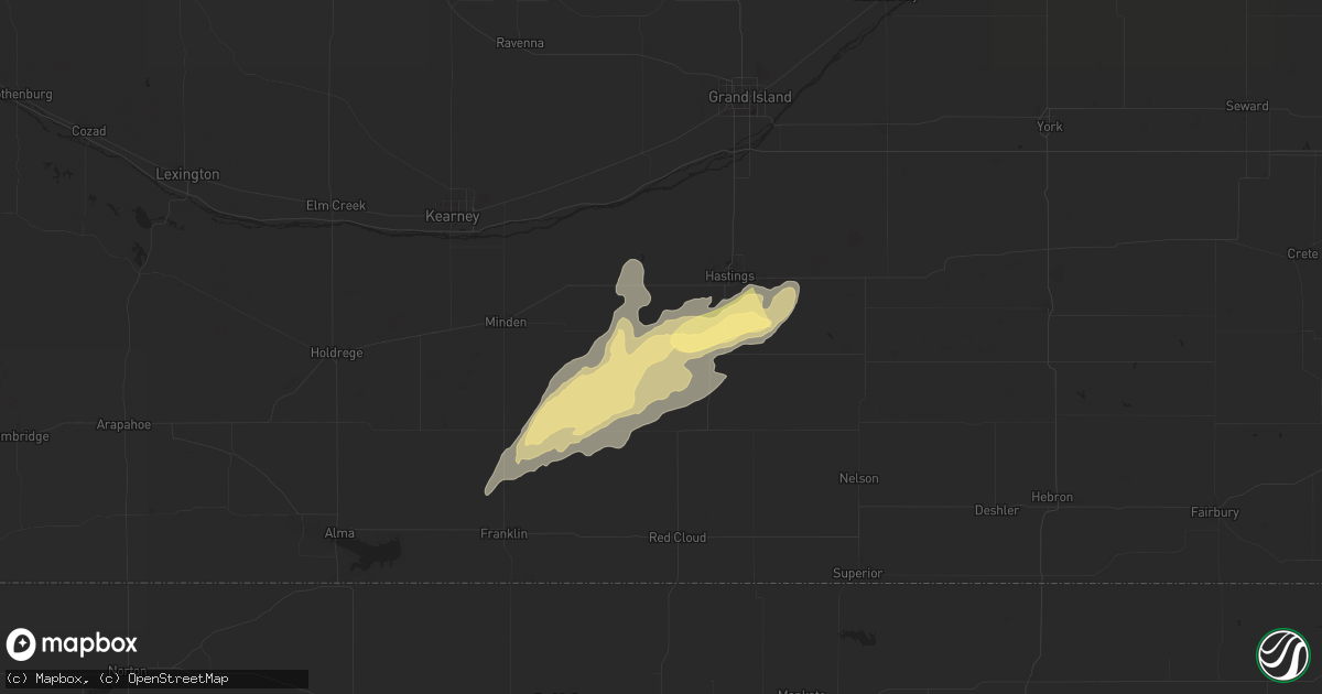 Hail map in Roseland, NE on June 18, 2024