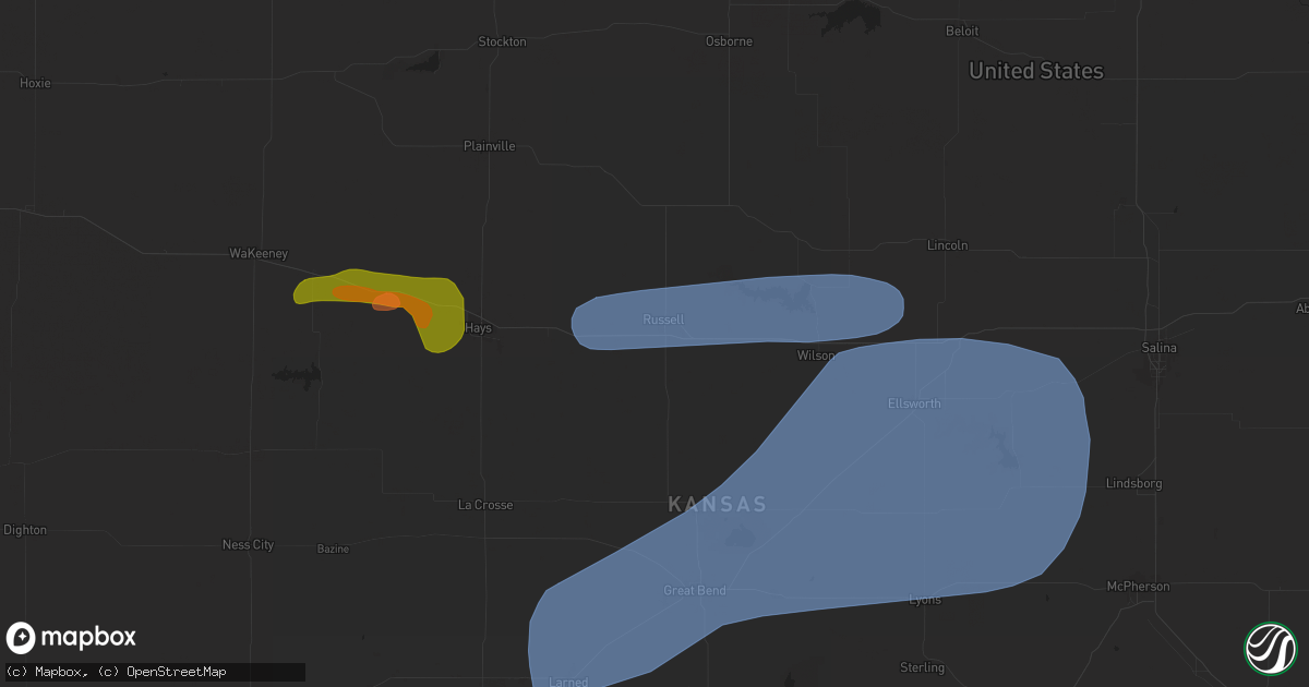 Hail map in Russell, KS on June 18, 2024