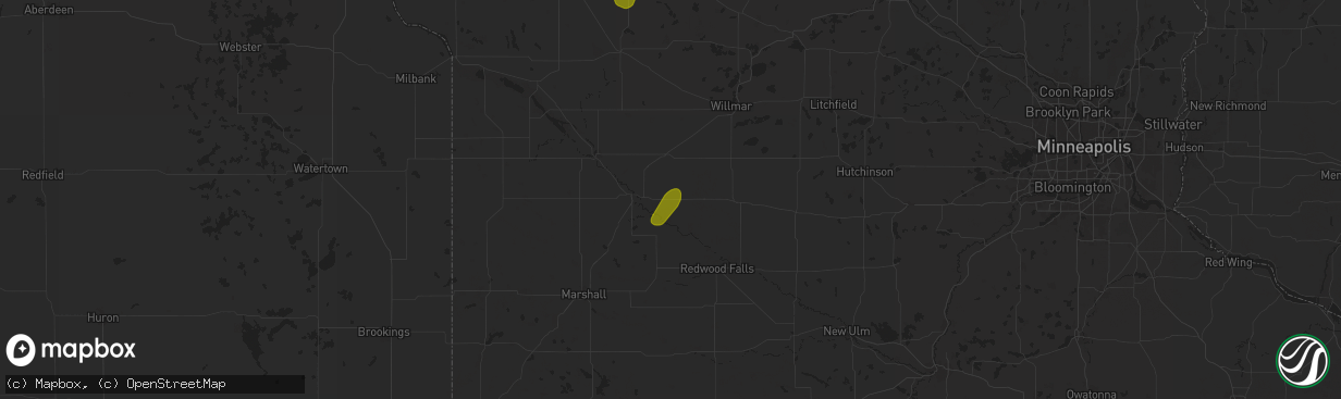 Hail map in Sacred Heart, MN on June 18, 2024