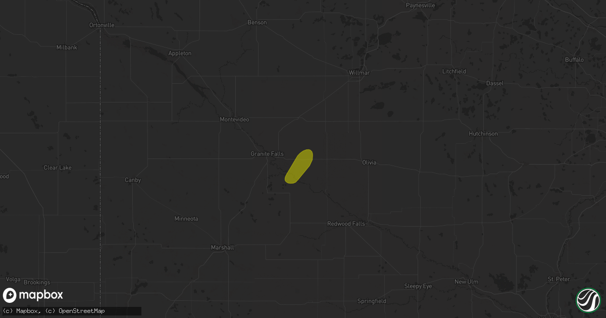 Hail map in Sacred Heart, MN on June 18, 2024