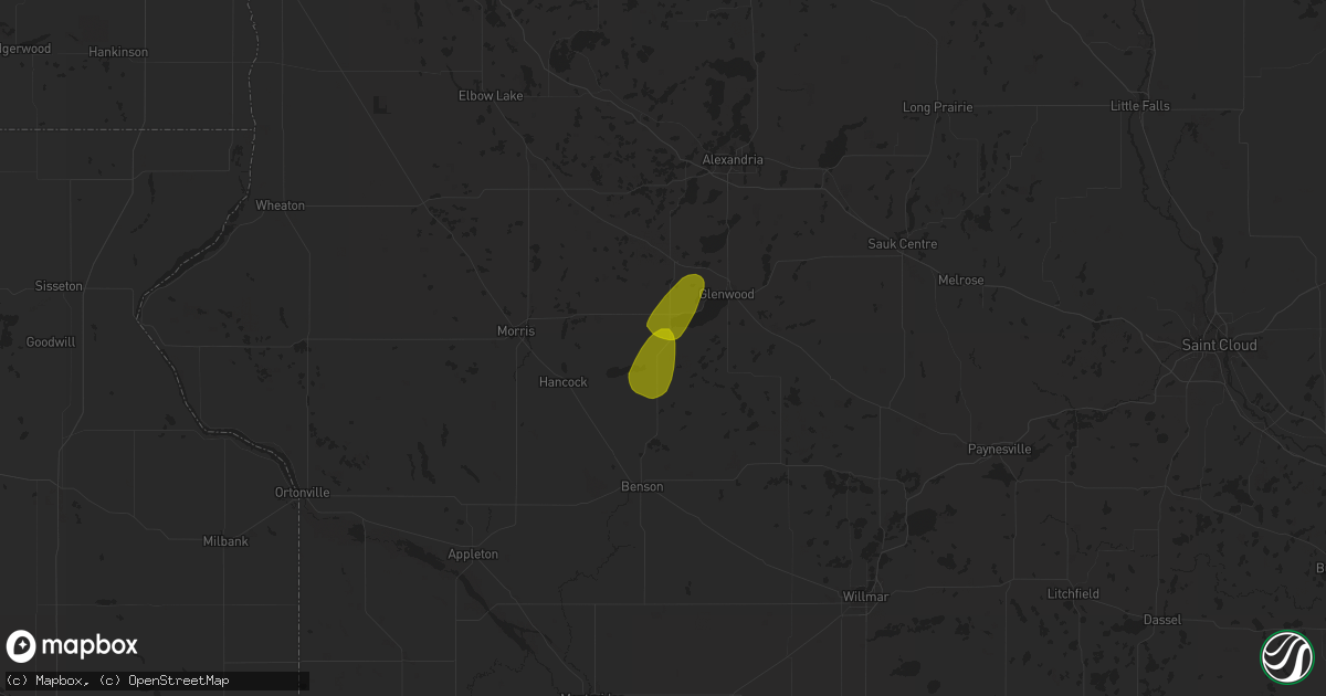 Hail map in Starbuck, MN on June 18, 2024