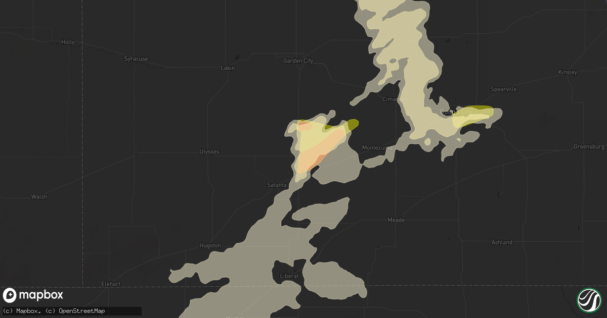 Hail map in Sublette, KS on June 18, 2024