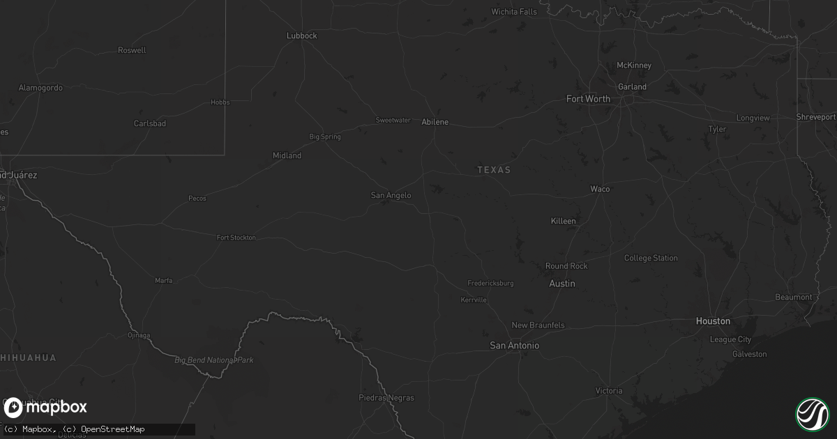 Hail map in Texas on June 18, 2024