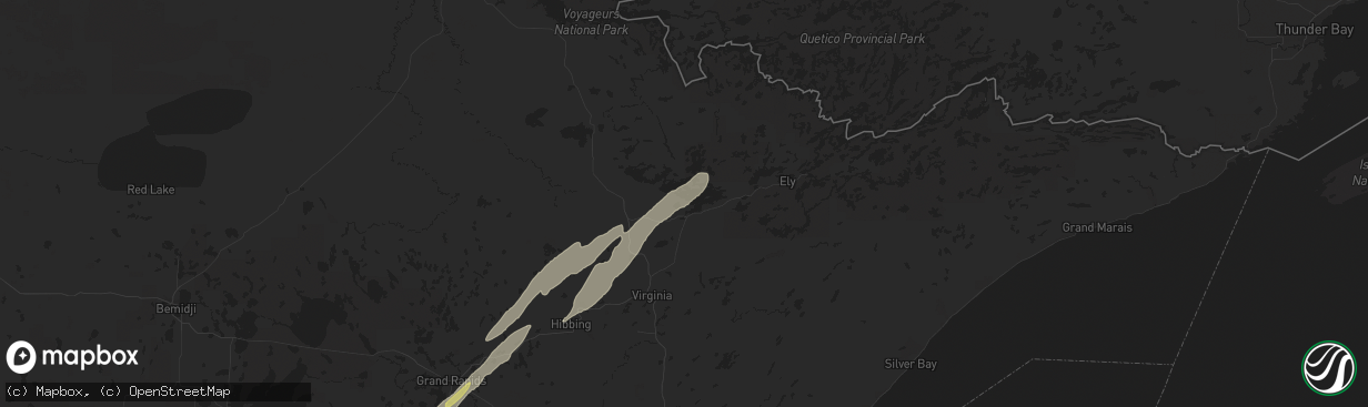 Hail map in Tower, MN on June 18, 2024