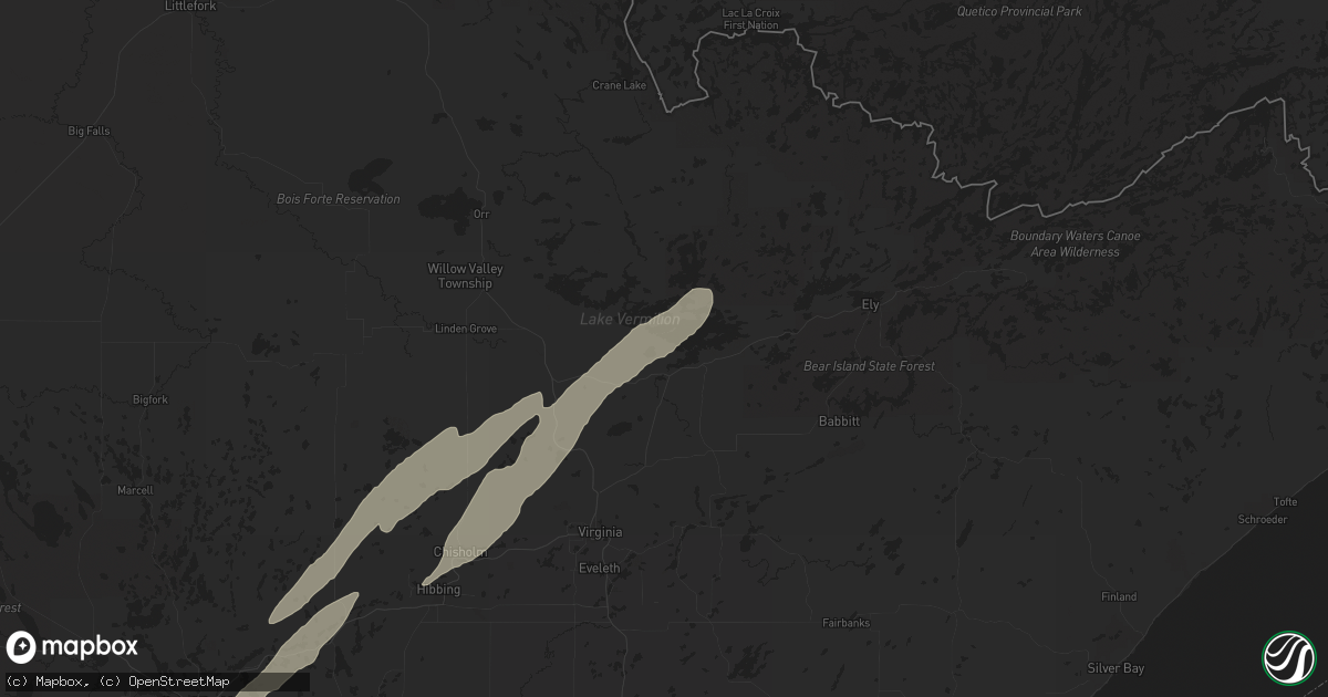 Hail map in Tower, MN on June 18, 2024