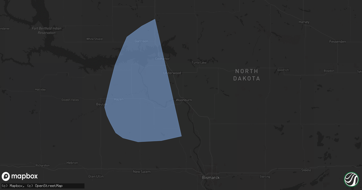 Hail map in Washburn, ND on June 18, 2024