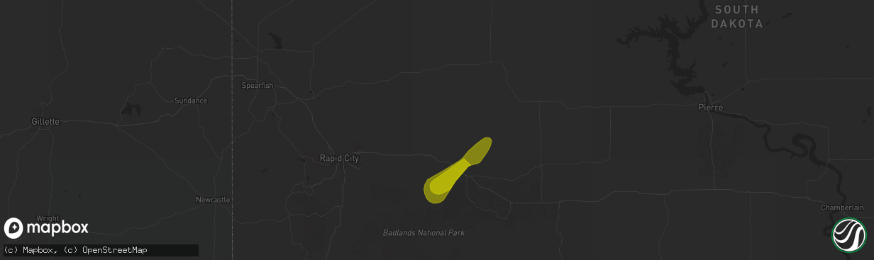 Hail map in Wasta, SD on June 18, 2024