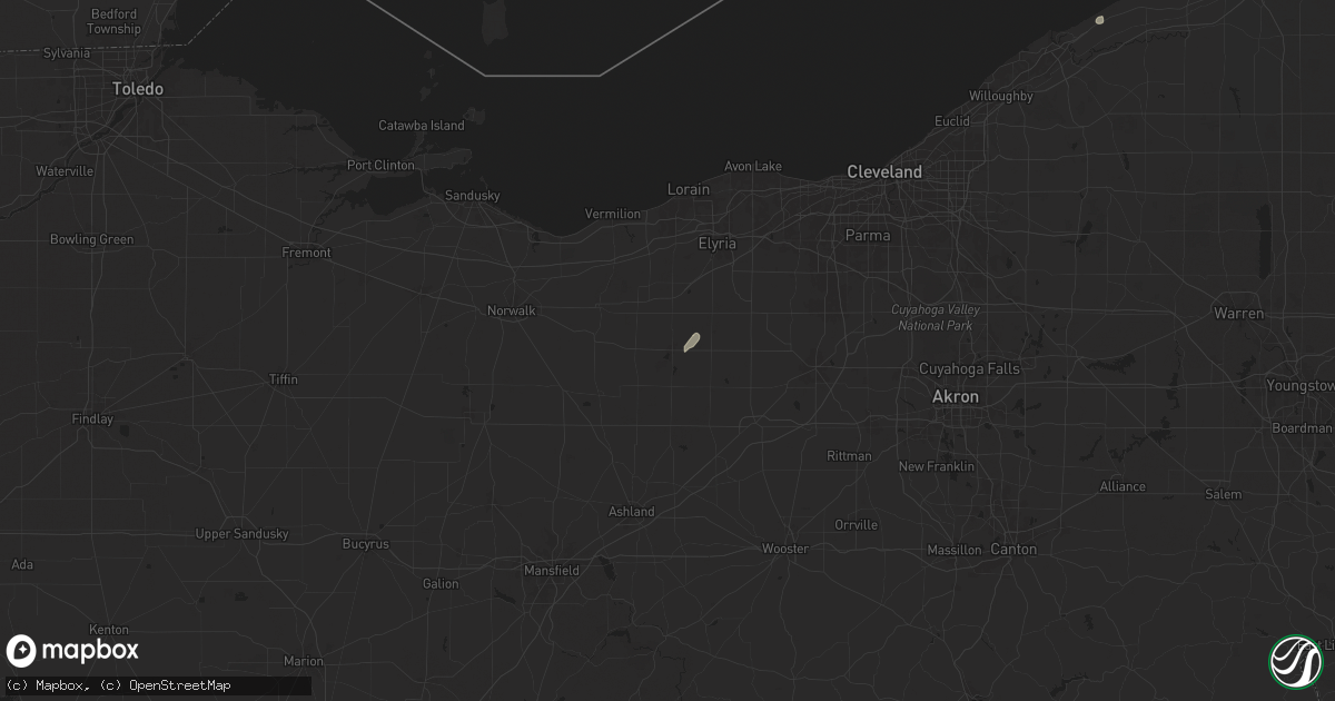 Hail map in Wellington, OH on June 18, 2024