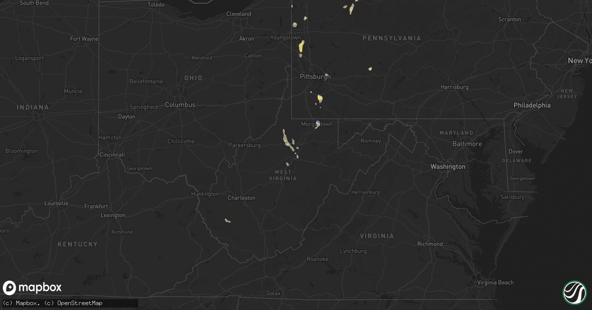 Hail map in West Virginia on June 18, 2024