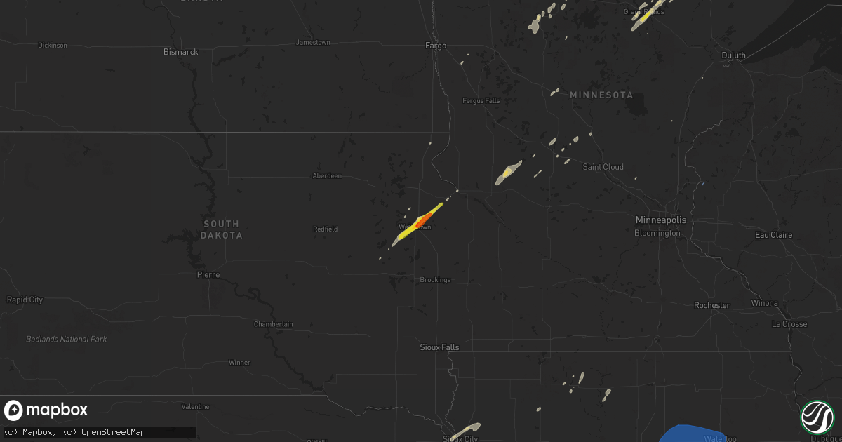Hail map on June 18, 2024