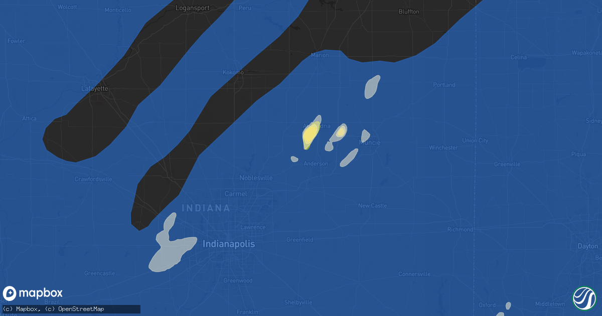Hail map in Anderson, IN on June 18, 2025