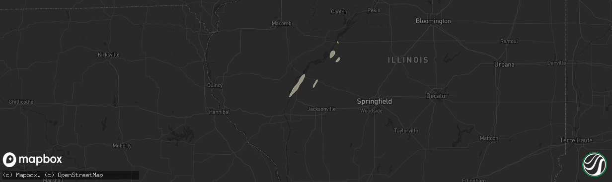Hail map in Arenzville, IL on June 18, 2025