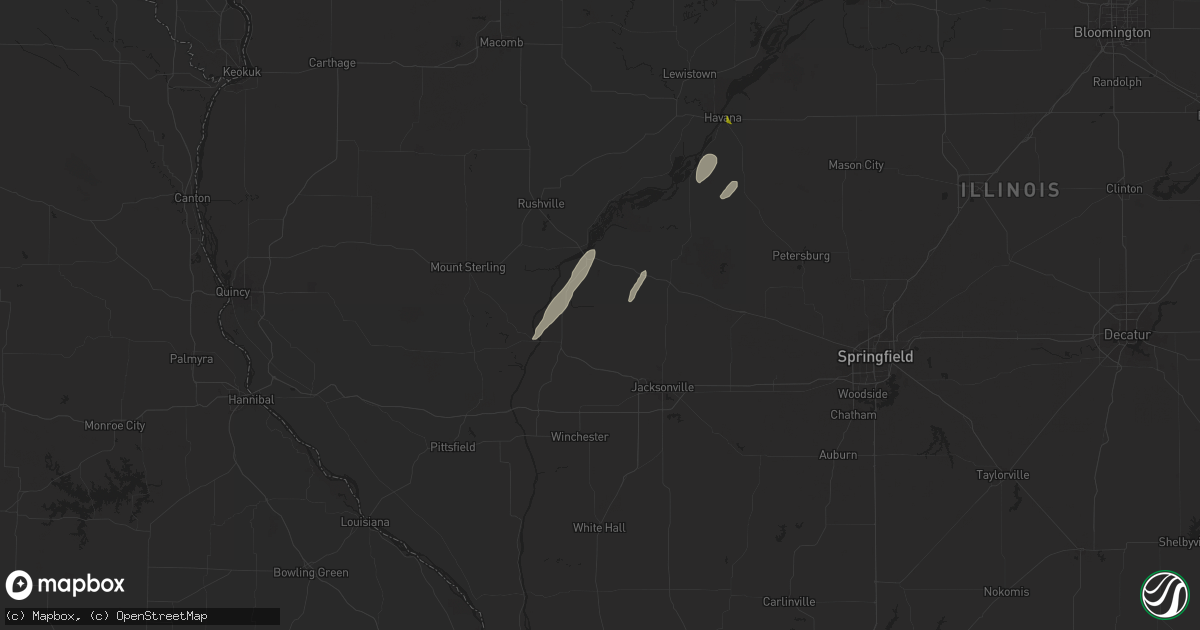 Hail map in Arenzville, IL on June 18, 2025