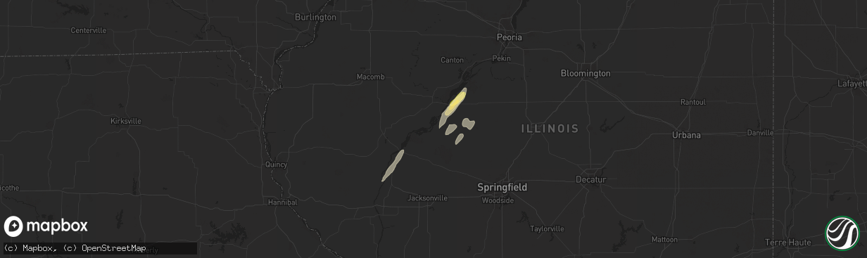 Hail map in Bath, IL on June 18, 2025