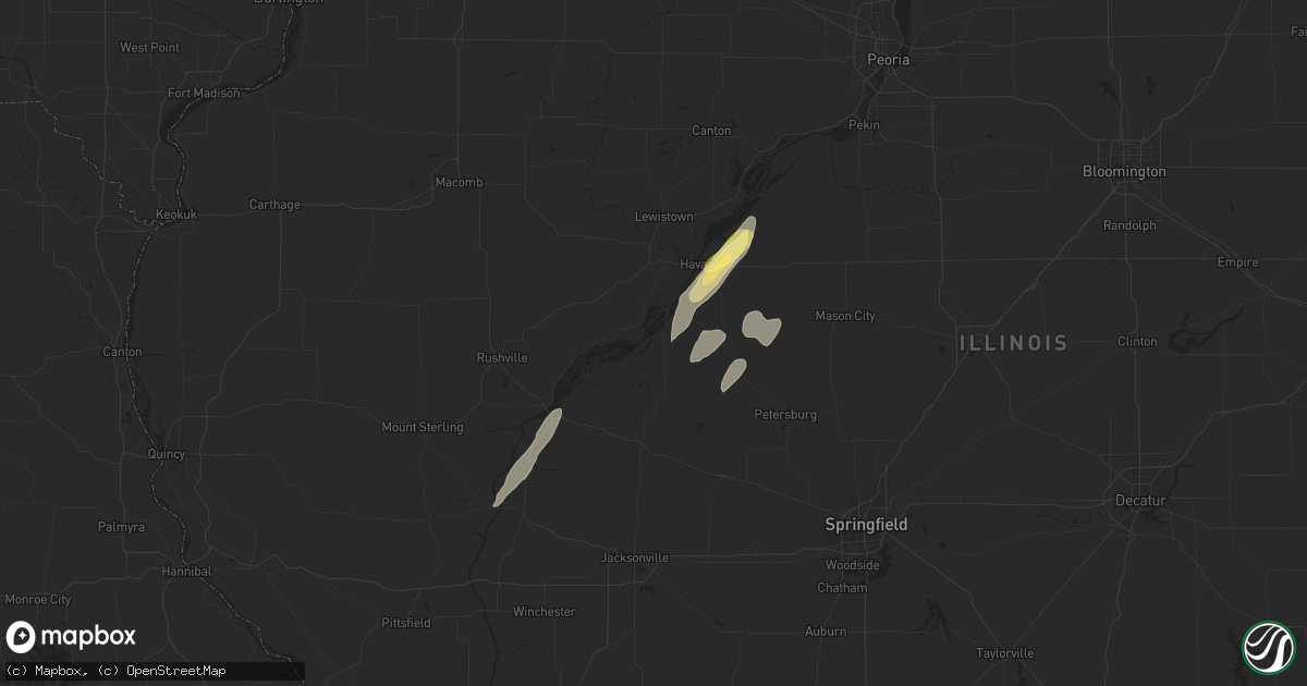 Hail map in Bath, IL on June 18, 2025