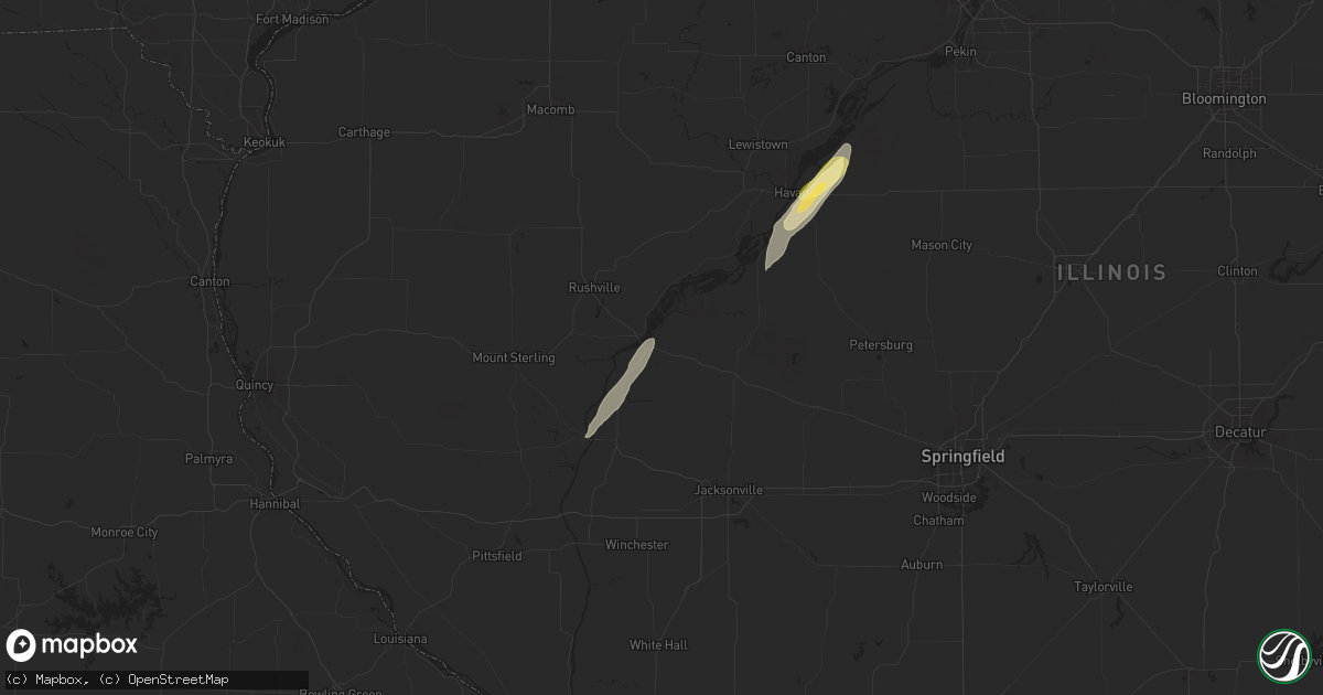 Hail map in Beardstown, IL on June 18, 2025