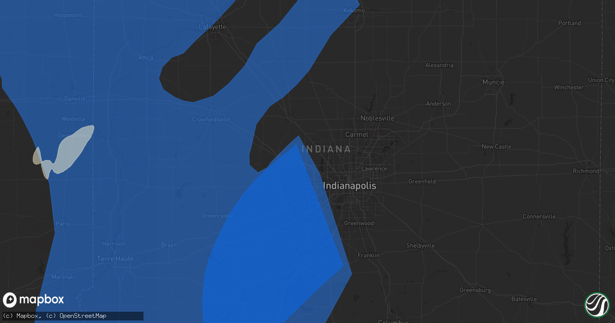 Hail map in Brownsburg, IN on June 18, 2025