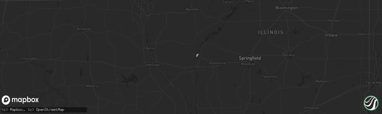 Hail map in Chambersburg, IL on June 18, 2025