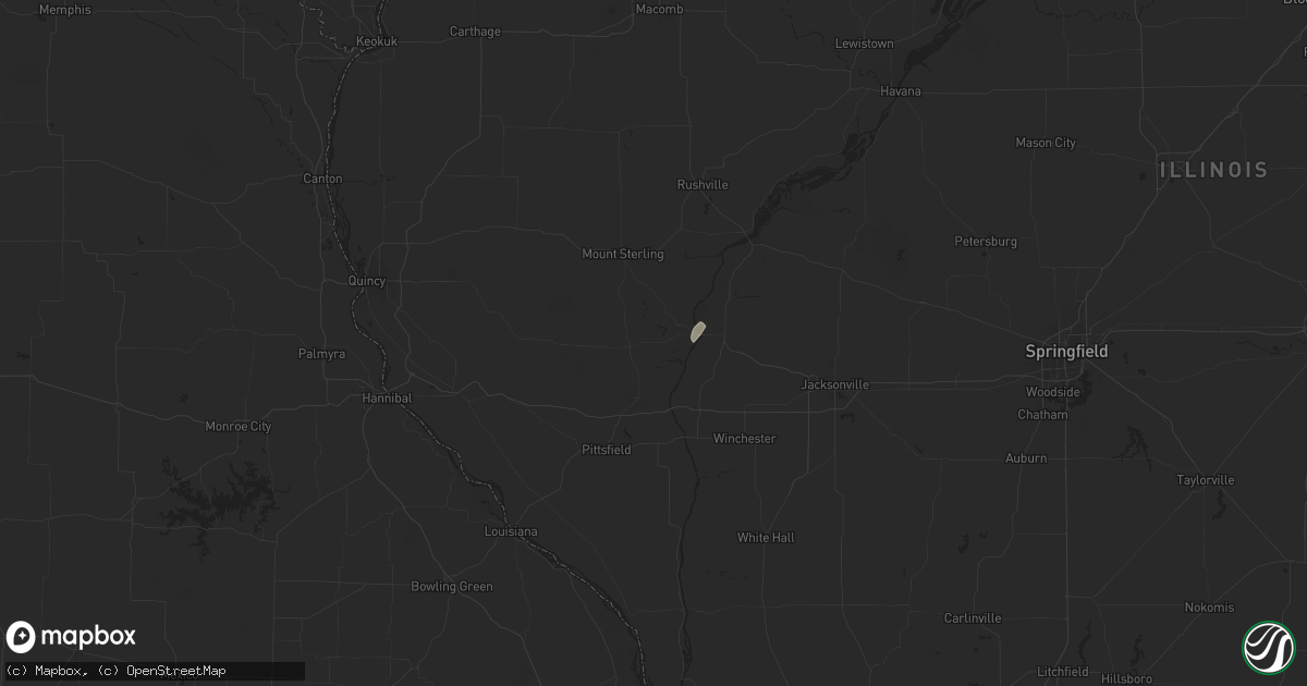 Hail map in Chambersburg, IL on June 18, 2025