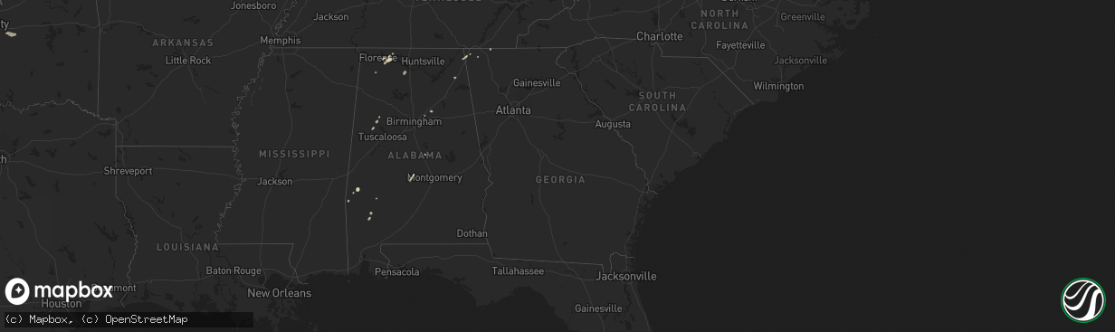 Hail map in Georgia on June 18, 2025