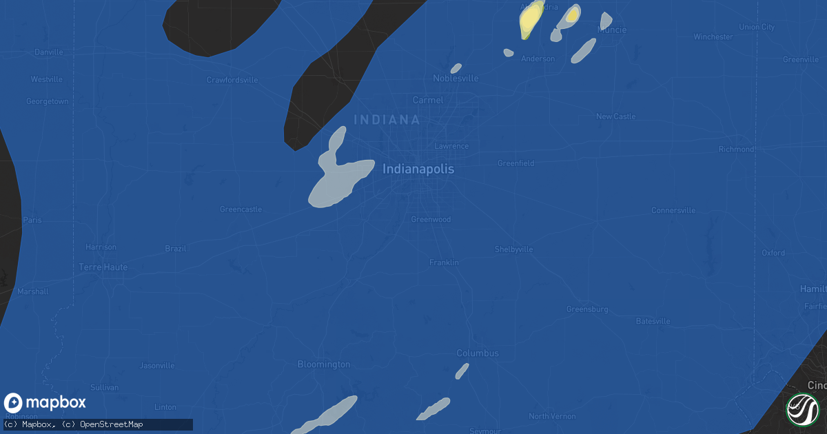 Hail map in Greenwood, IN on June 18, 2025