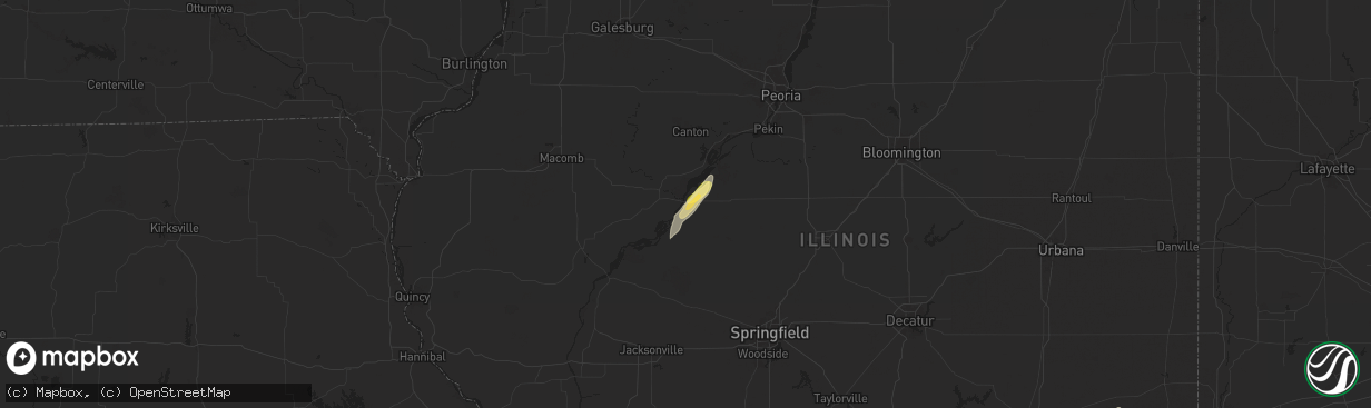 Hail map in Havana, IL on June 18, 2025