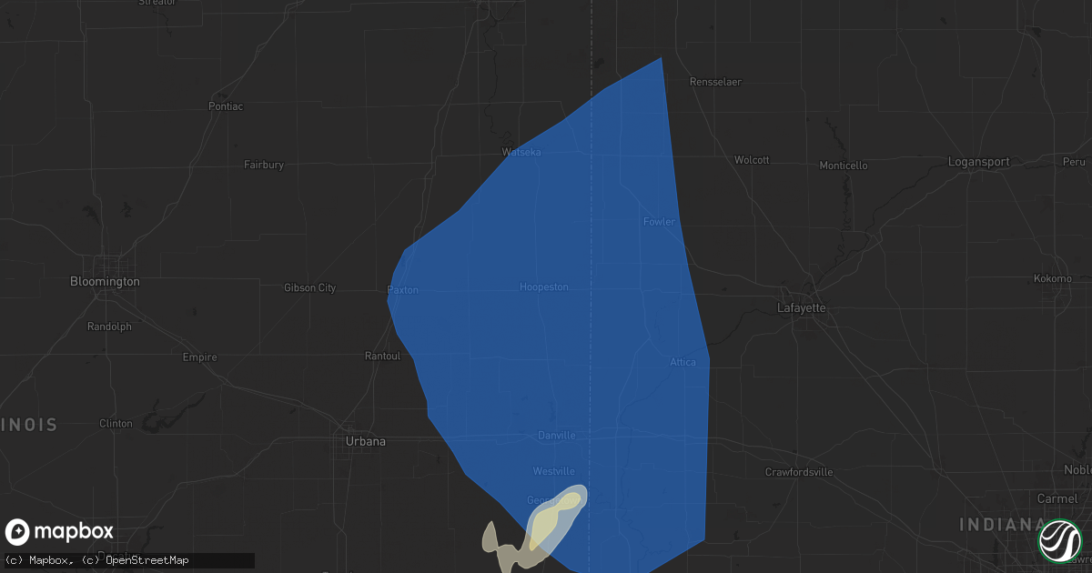 Hail map in Hoopeston, IL on June 18, 2025