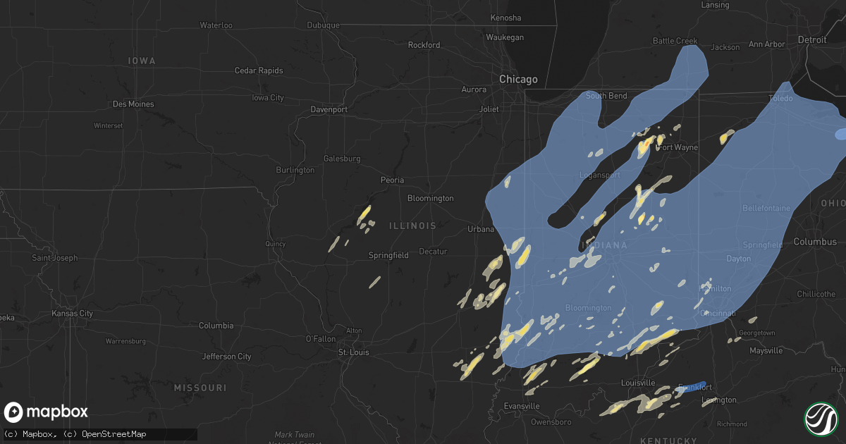 Hail map in Illinois on June 18, 2025