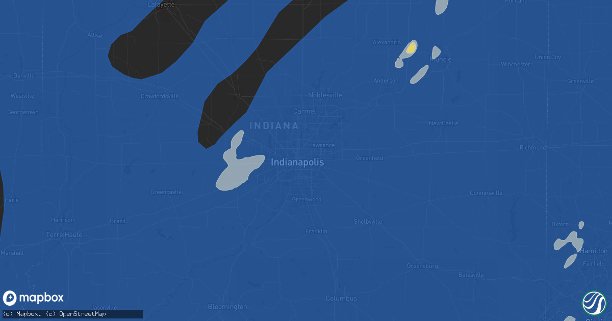 Hail map in Indianapolis, IN on June 18, 2025