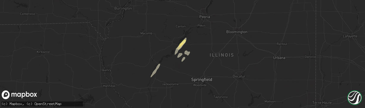 Hail map in Kilbourne, IL on June 18, 2025