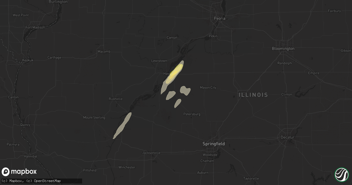 Hail map in Kilbourne, IL on June 18, 2025