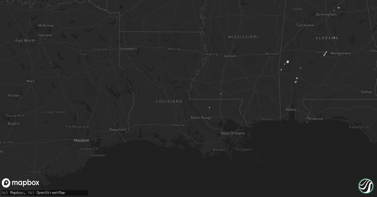 Hail map in Louisiana on June 18, 2025