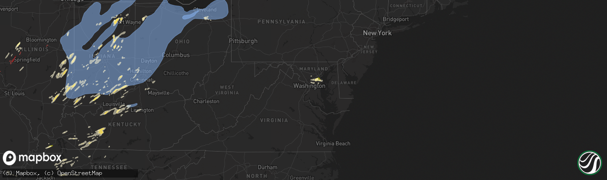 Hail map in Maryland on June 18, 2025