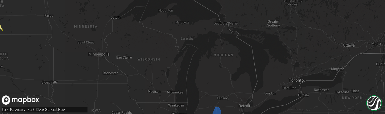 Hail map in Michigan on June 18, 2025