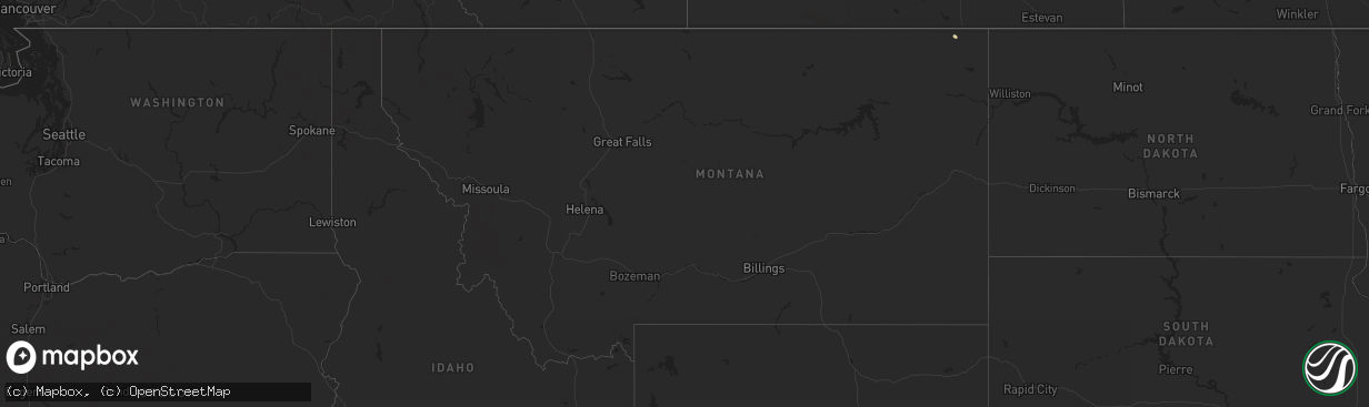Hail map in Montana on June 18, 2025