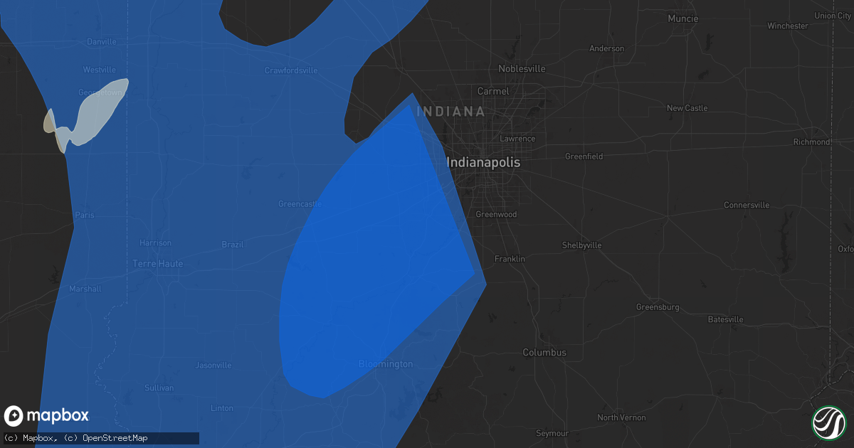Hail map in Mooresville, IN on June 18, 2025