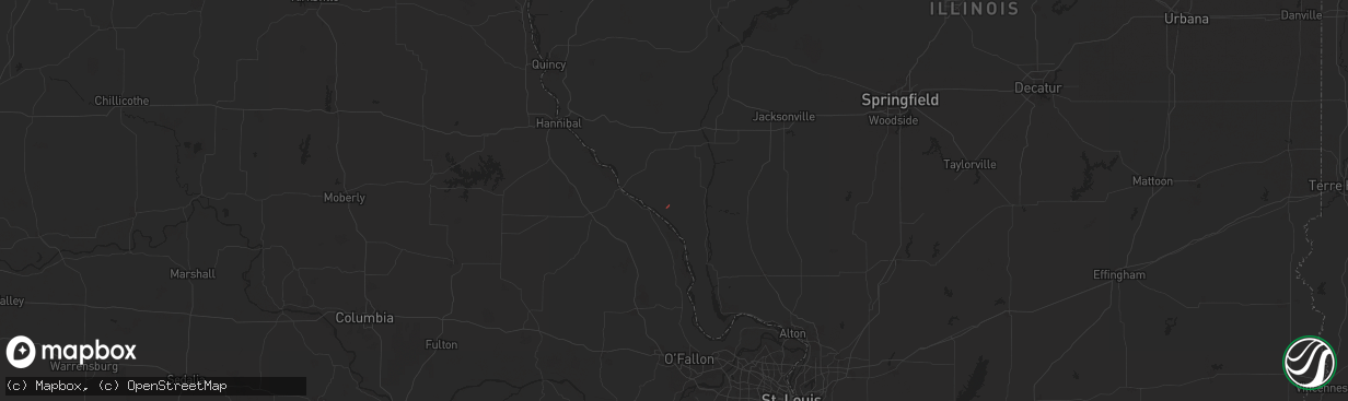 Hail map in Nebo, IL on June 18, 2025