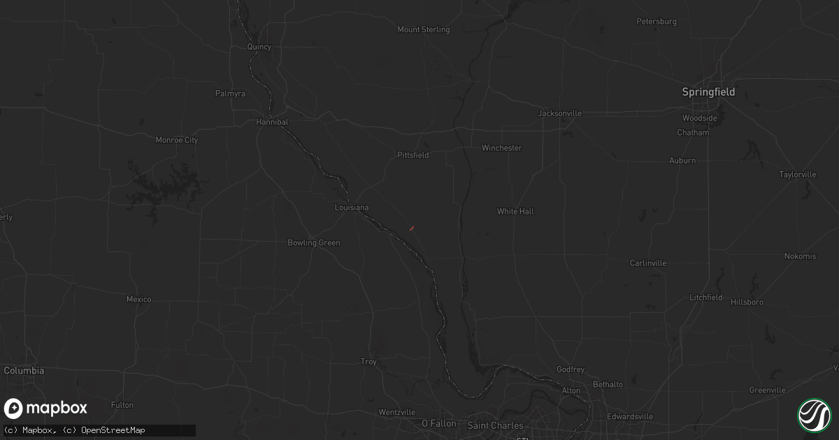 Hail map in Nebo, IL on June 18, 2025