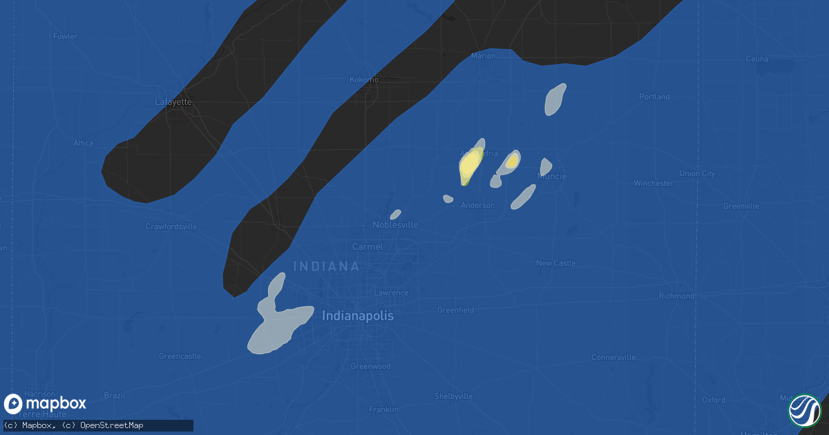 Hail map in Noblesville, IN on June 18, 2025