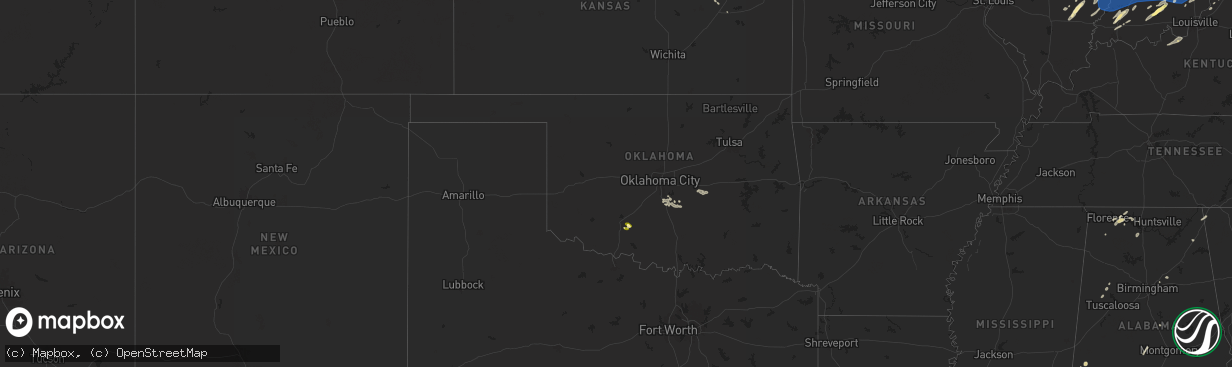 Hail map in Oklahoma on June 18, 2025