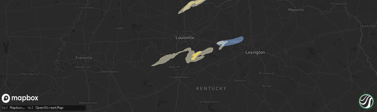 Hail map in Shepherdsville, KY on June 18, 2025