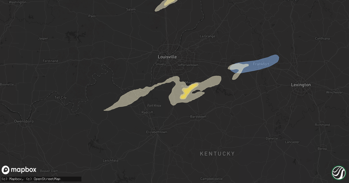 Hail map in Shepherdsville, KY on June 18, 2025