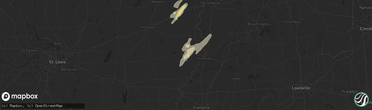 Hail map in Sumner, IL on June 18, 2025