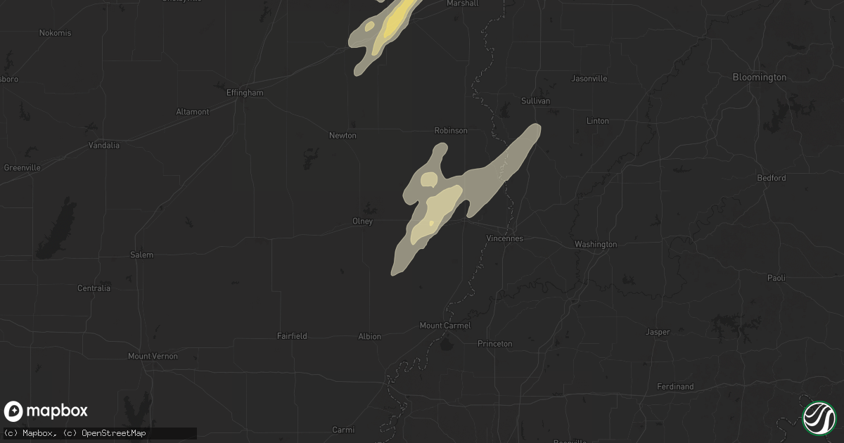 Hail map in Sumner, IL on June 18, 2025